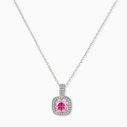 Pink Fire Moissanite Pendant Necklace