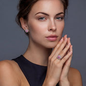 Blush Halo Moissanite Stud Earrings