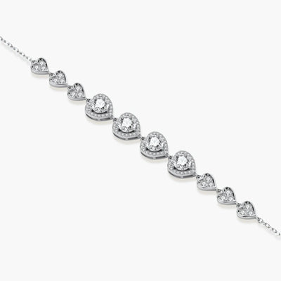 Hearts Moissanite Bracelet