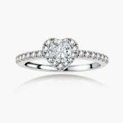 Heart Halo Moissanite Ring