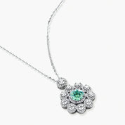Green Daisy Bloom Necklace
