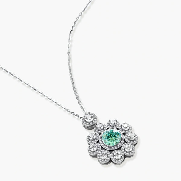 Green Daisy Bloom Necklace
