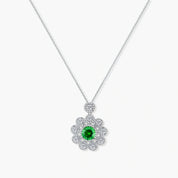 Green Daisy Bloom Necklace
