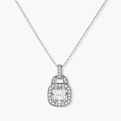 Cushion Halo Moissanite Necklace