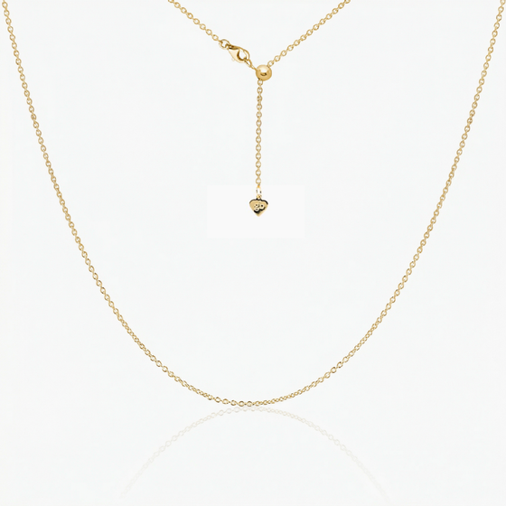 Sterling Silver Cassie Cable Adjustable Chain 24" (Gold)