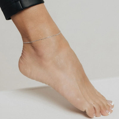 Cassie Cable Adjustable Anklet (Silver)