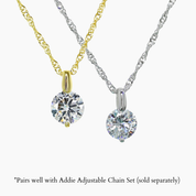 Brilliant CZ Solitaire Pendant Set (Gold + Silver)