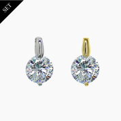 Brilliant CZ Solitaire Pendant Set (Gold + Silver)