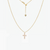 CZ Cross Adjustable Necklace (Gold)