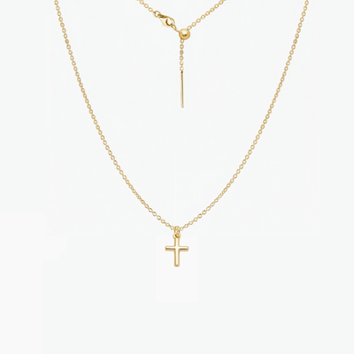 Dainty Cross Adjustable Necklace (Gold)