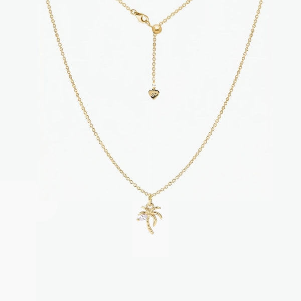 Dainty Palm Tree Charm (Gold)