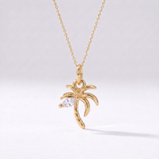 Dainty Palm Tree Charm (Gold)