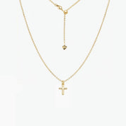 Dainty Cross Adjustable Necklace (Gold)