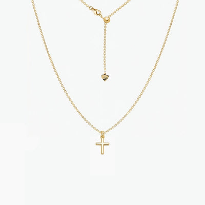 Dainty Cross Adjustable Necklace (Gold)