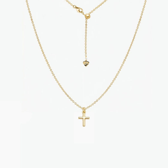Dainty Cross Adjustable Necklace (Gold)