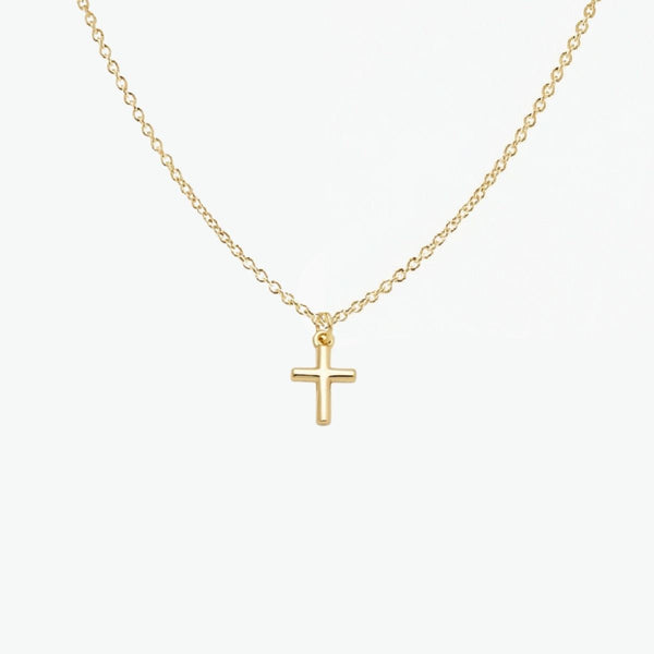 Dainty Cross Adjustable Necklace (Gold)
