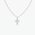 CZ Cross Adjustable Necklace (Silver)
