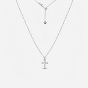 Dainty Cross Adjustable Necklace (Silver)