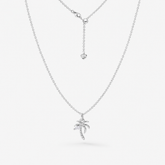 Dainty Palm Tree Charm (Silver)