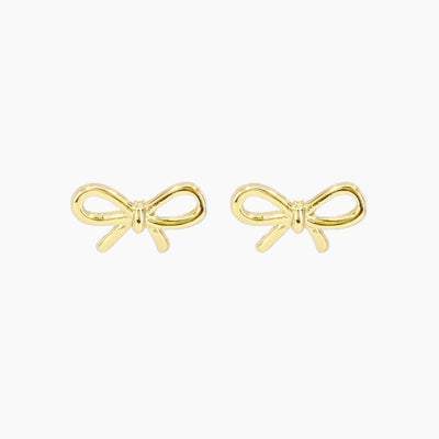 Bow Stud Earrings (Gold)