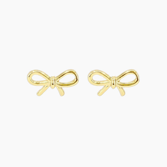 Bow Stud Earrings (Gold)