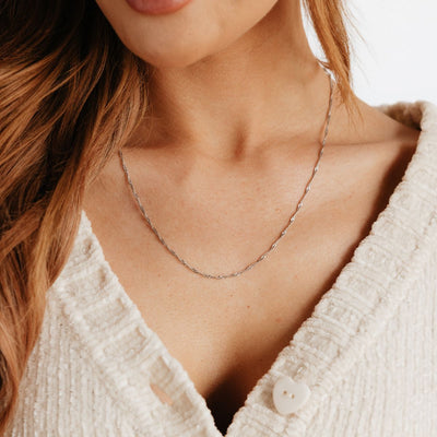 Sterling Silver Addie Adjustable Twist Chain 24"