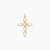 Pear-Cut CZ Cross Pendant (Gold)