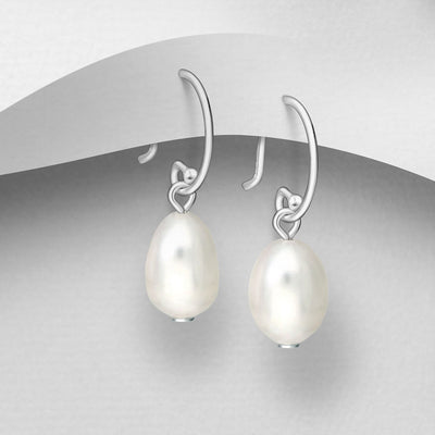 Simple Freshwater Pearl Drop Earrings