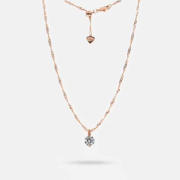 Addie Brilliant CZ Adjustable Necklace (Rose Gold)