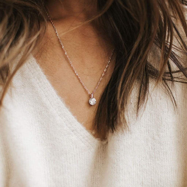 Addie Brilliant CZ Adjustable Necklace (Rose Gold)