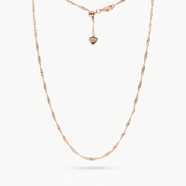 Addie Adjustable Twist Chain 24" (Rose Gold)