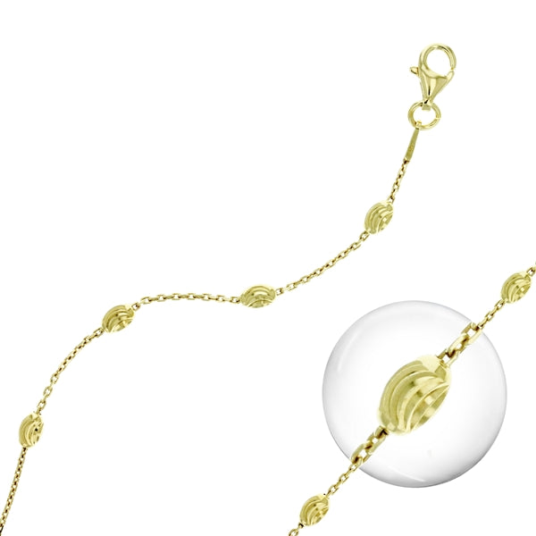 Italian Moon Cut Stazione Necklace (Gold)