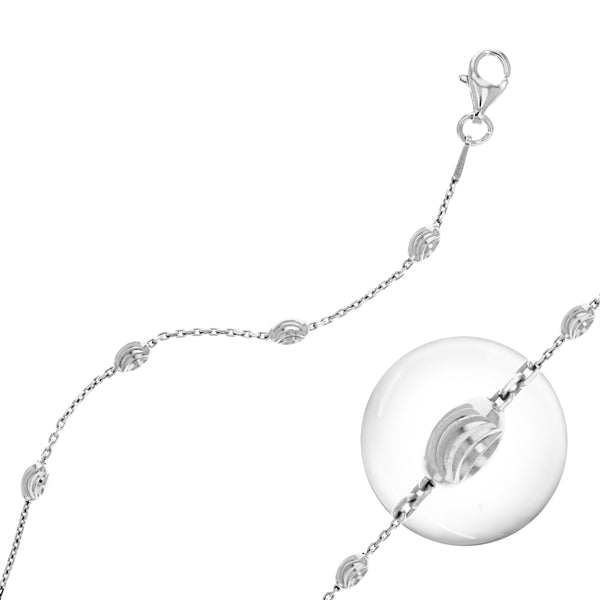 Italian Moon Cut Stazione Necklace (Silver)
