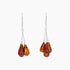 Amber Collection Earrings Honey Amber Tassel-Style Earrings in Sterling Silver