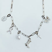 CZ Cancer Ribbon Charm (Silver)