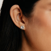 Crystal Collection Earrings Clear Round Crystal Bezel-Set Post Earrings