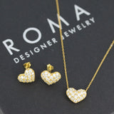 Crystal Collection Earrings Gold Valentina Pave Heart Earrings (Gold)