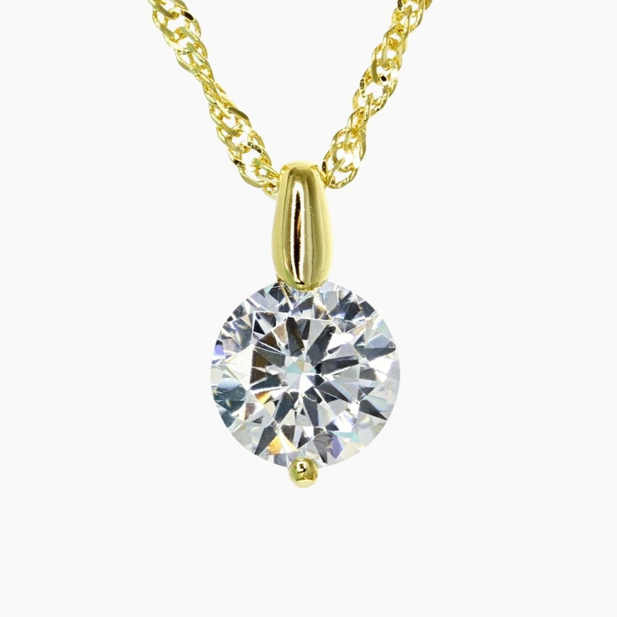 Crystal Collection Necklaces Adjustable Milano Twist Chain + Brilliant CZ Pendant Set in Gold Overlay