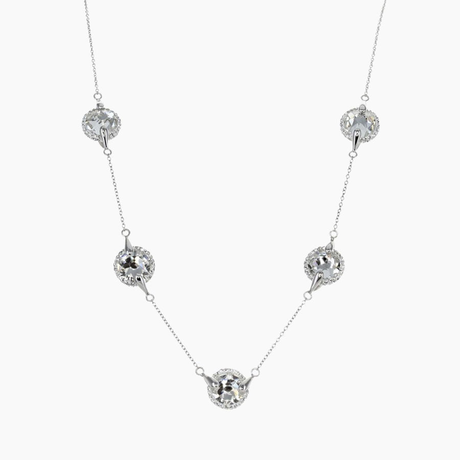 Crystal Collection Necklaces Silver Swarovski Crystal 5 Station 16+2" Necklace