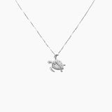Crystal Collection Necklaces Sterling Silver Micropave CZ Turtle Pendant Necklace