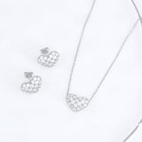 Crystal Collection Necklaces Valentina Pave Heart Necklace (Silver)
