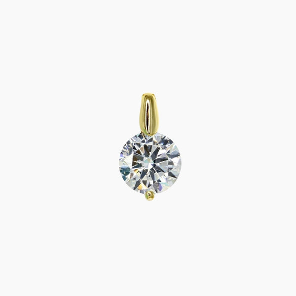 Crystal Collection Pendants 2.00 Carat Brilliant CZ Solitaire Pendant in Gold Overlay