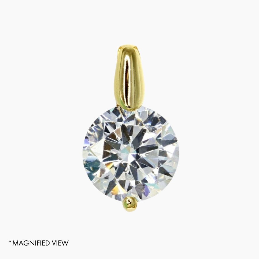 Crystal Collection Pendants 2.00 Carat Brilliant CZ Solitaire Pendant in Gold Overlay