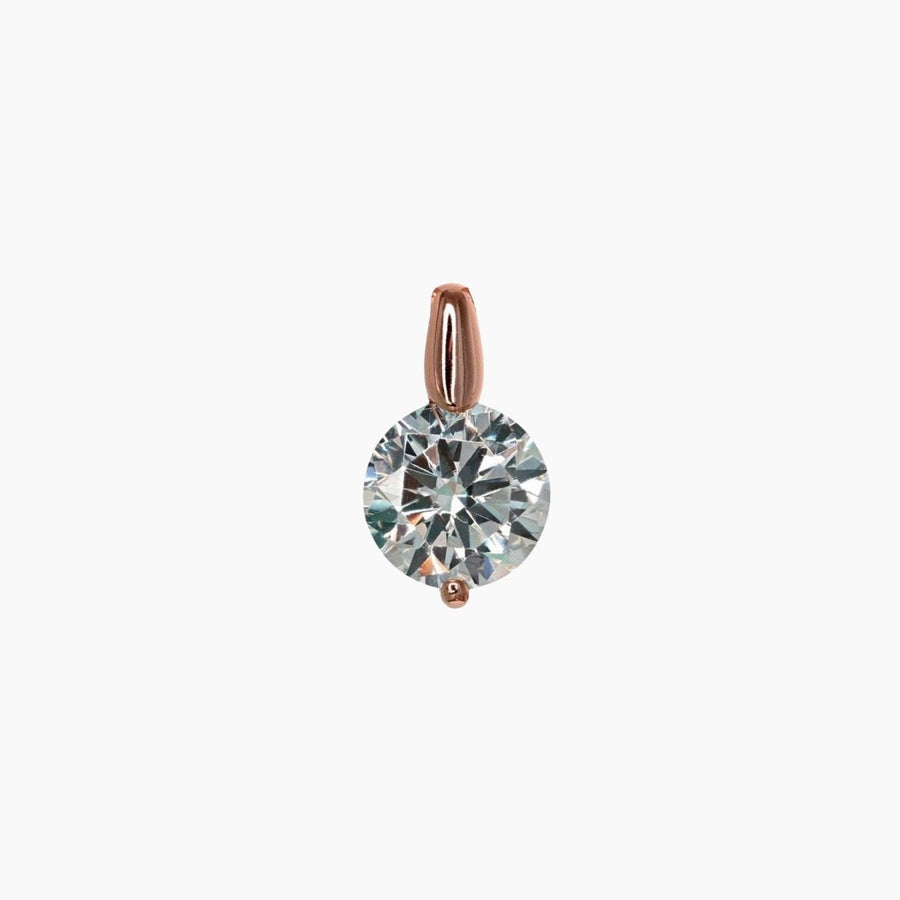 Crystal Collection Pendants 2.00 Carat Brilliant CZ Solitaire Pendant in Rose Gold Overlay