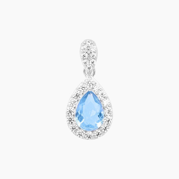 Blue Teardrop Swarovski Crystal Pendant with Pave Crystal Blue Teardrop Swarovski Crystal Pendant with Pave Crystal