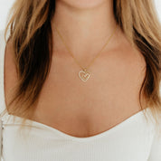 Crystal Collection Pendants Double Open Heart CZ Pendant (Gold)
