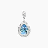 Crystal Collection Pendants Pendant Blue Teardrop Swarovski Crystal Pendant with Crystal Detail Bail