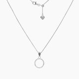 Crystal Collection Pendants Pendant + Chain Sterling Silver CZ Small Circle Pendant