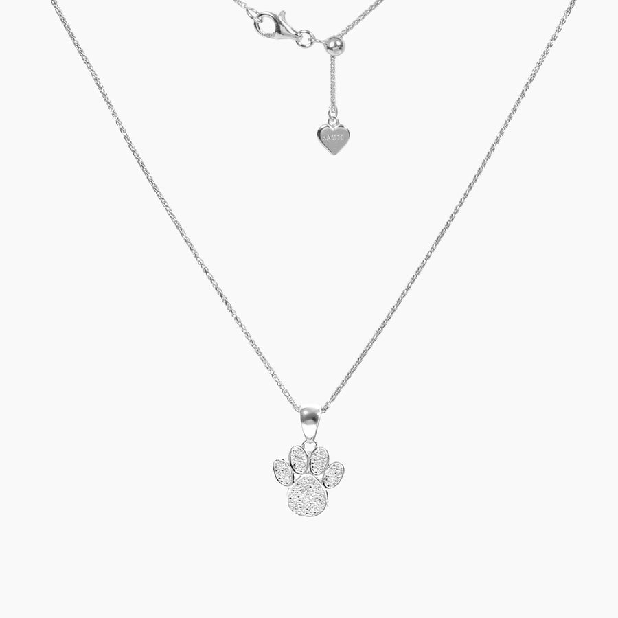 Crystal Collection Pendants Pendant + Chain Sterling Silver CZ Small Dog Paw Pendant