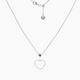 Crystal Collection Pendants Pendant + Chain Sterling Silver CZ Small Open Heart Pendant